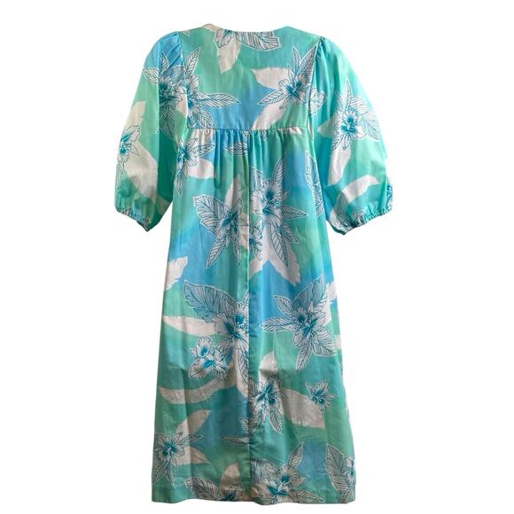 Vintage Made in Hawaii Women's Green Hibiscus‎ Leaf Dress Size 10 Aloha Tropical - Picture 2 of 10